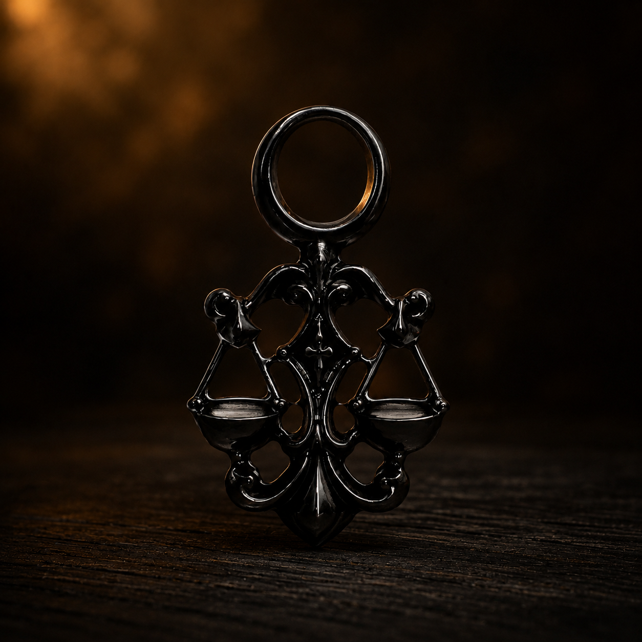 Waage Sternzeichen Charm – Keramik Anhänger Schwarz