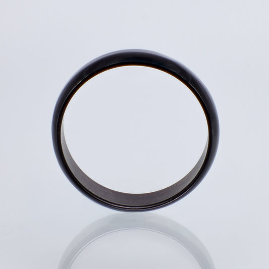 Schwarzer Keramikring – Dünner Bandring, schlicht und modern