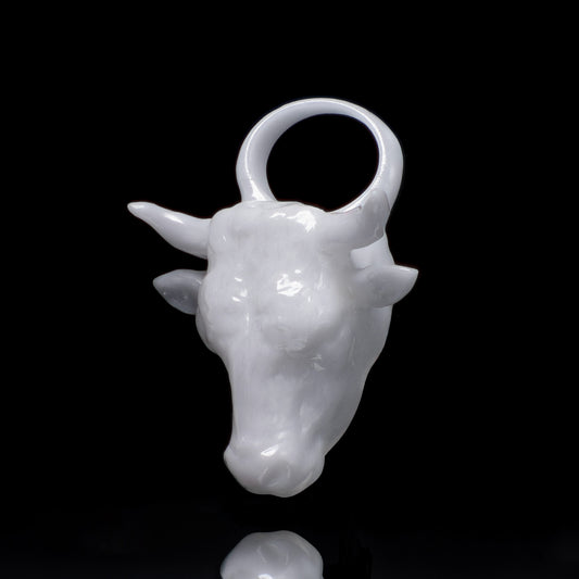 Stier Sternzeichen Charm – Keramik Anhänger Weiss