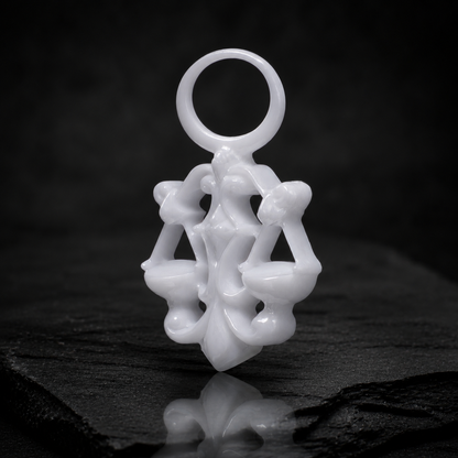 Waage Sternzeichen Charm – Keramik Anhänger Weiss