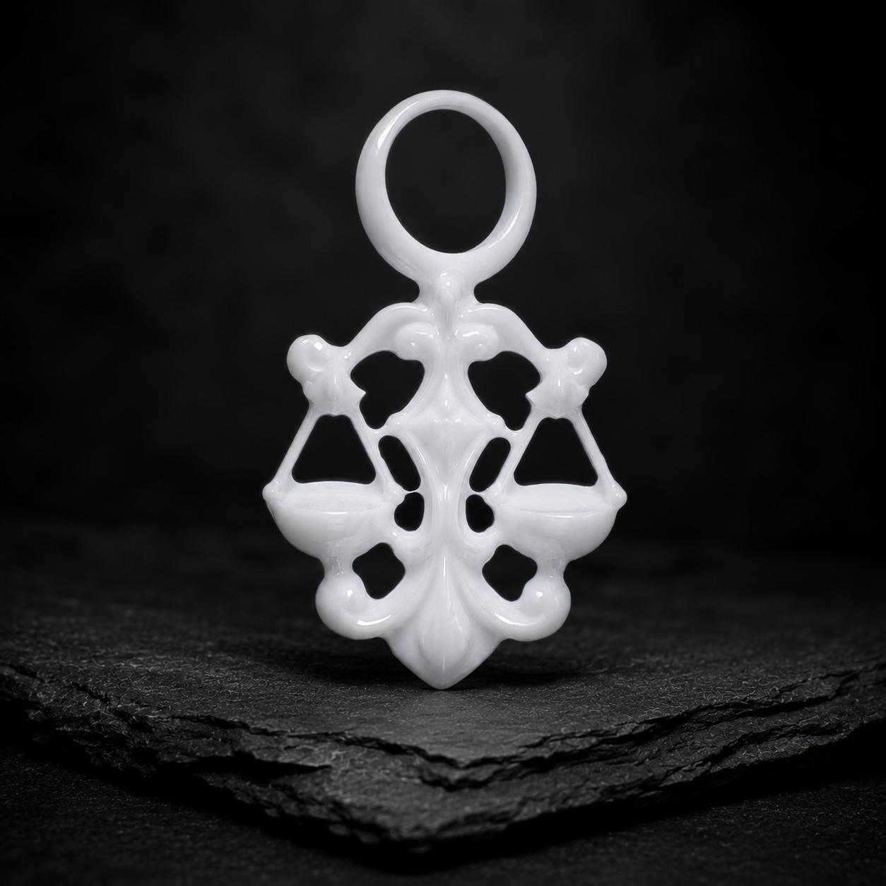 Waage Sternzeichen Charm – Keramik Anhänger Weiss