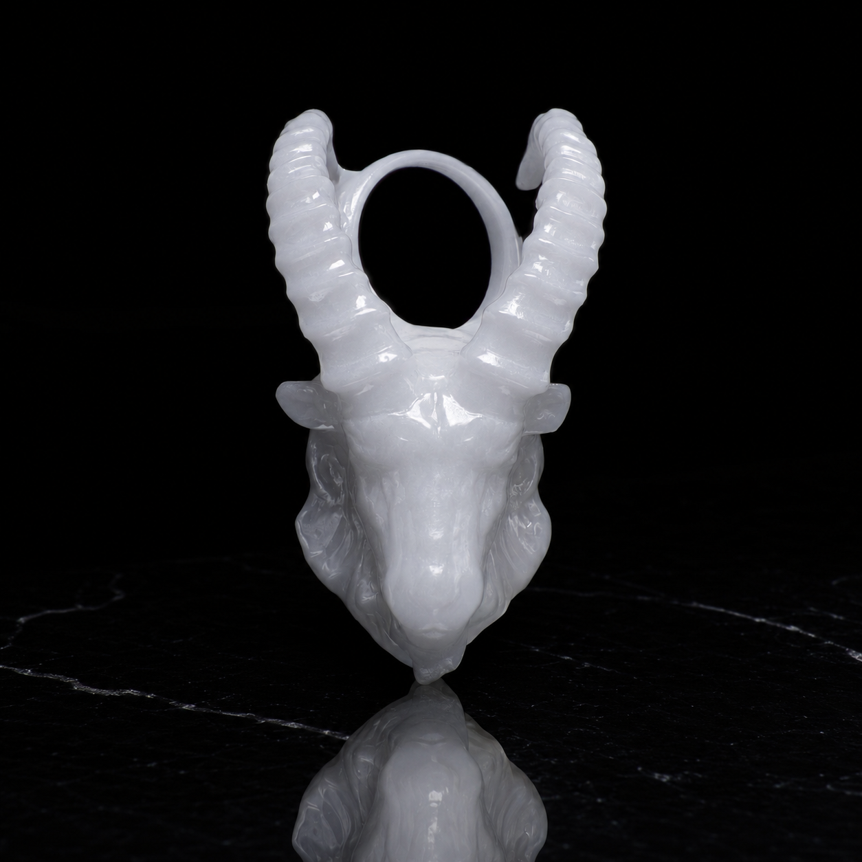 Steinbock Sternzeichen Charm – Keramik Anhänger Weiss