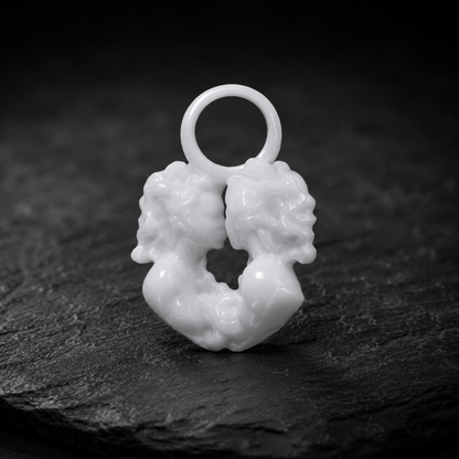 Zwilling Sternzeichen Charm – Keramik Anhänger Weiss