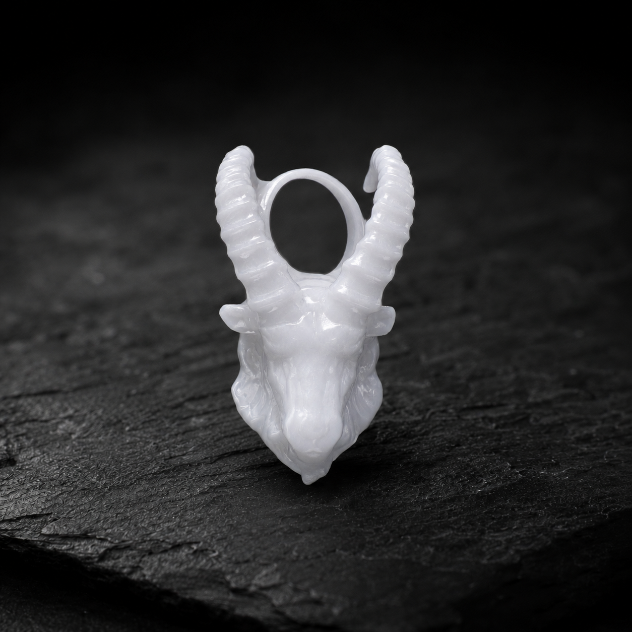 Steinbock Sternzeichen Charm – Keramik Anhänger Weiss
