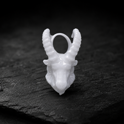 Steinbock Sternzeichen Charm – Keramik Anhänger Weiss
