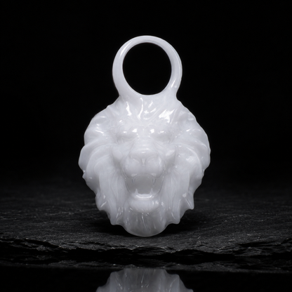 Löwe Sternzeichen Charm – Keramik Anhänger Weiss