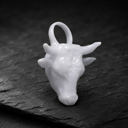 Stier Sternzeichen Charm – Keramik Anhänger Weiss