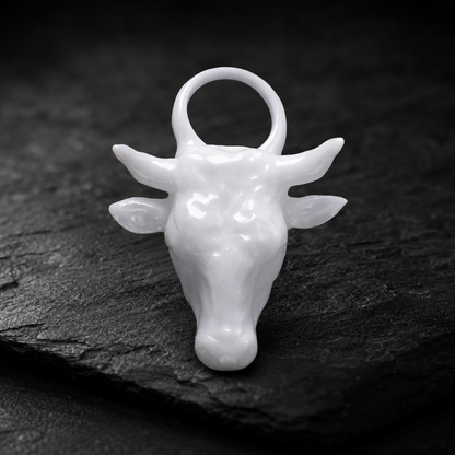 Stier Sternzeichen Charm – Keramik Anhänger Weiss