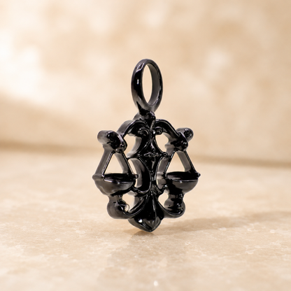 Waage Sternzeichen Charm – Keramik Anhänger Schwarz