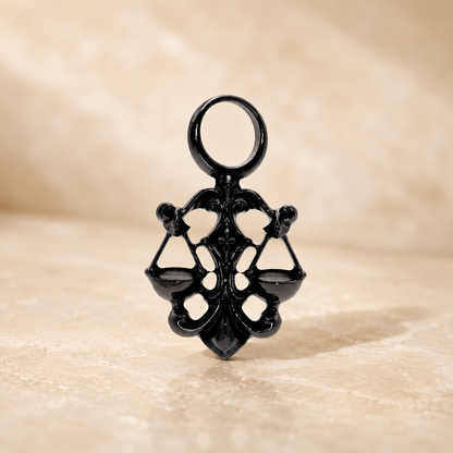 Waage Sternzeichen Charm – Keramik Anhänger Schwarz