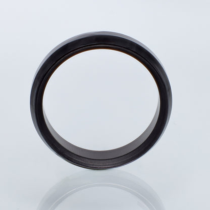 Schwarzer Keramikring – Breiter eckiger Ring, modern und kratzfest