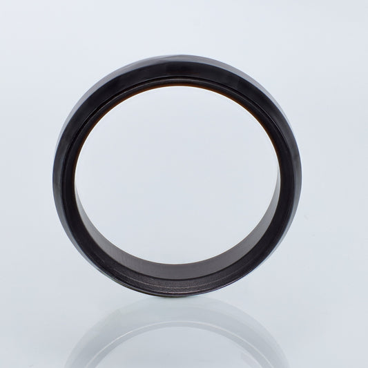 Schwarzer Keramikring – Breiter eckiger Ring, modern und kratzfest