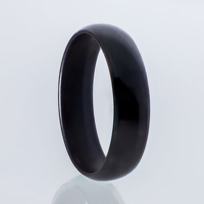 Schwarzer Keramikring – Dünner Bandring, schlicht und modern
