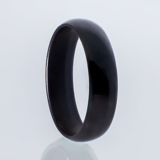 Schwarzer Keramikring – Dünner Bandring, schlicht und modern
