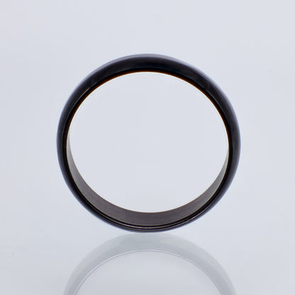 Schwarzer Keramikring – Dünner Bandring, schlicht und modern
