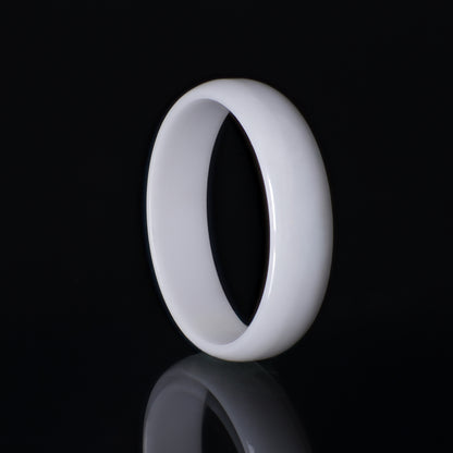 Weißer Keramikring – Dünner Bandring, zart und minimalistisch