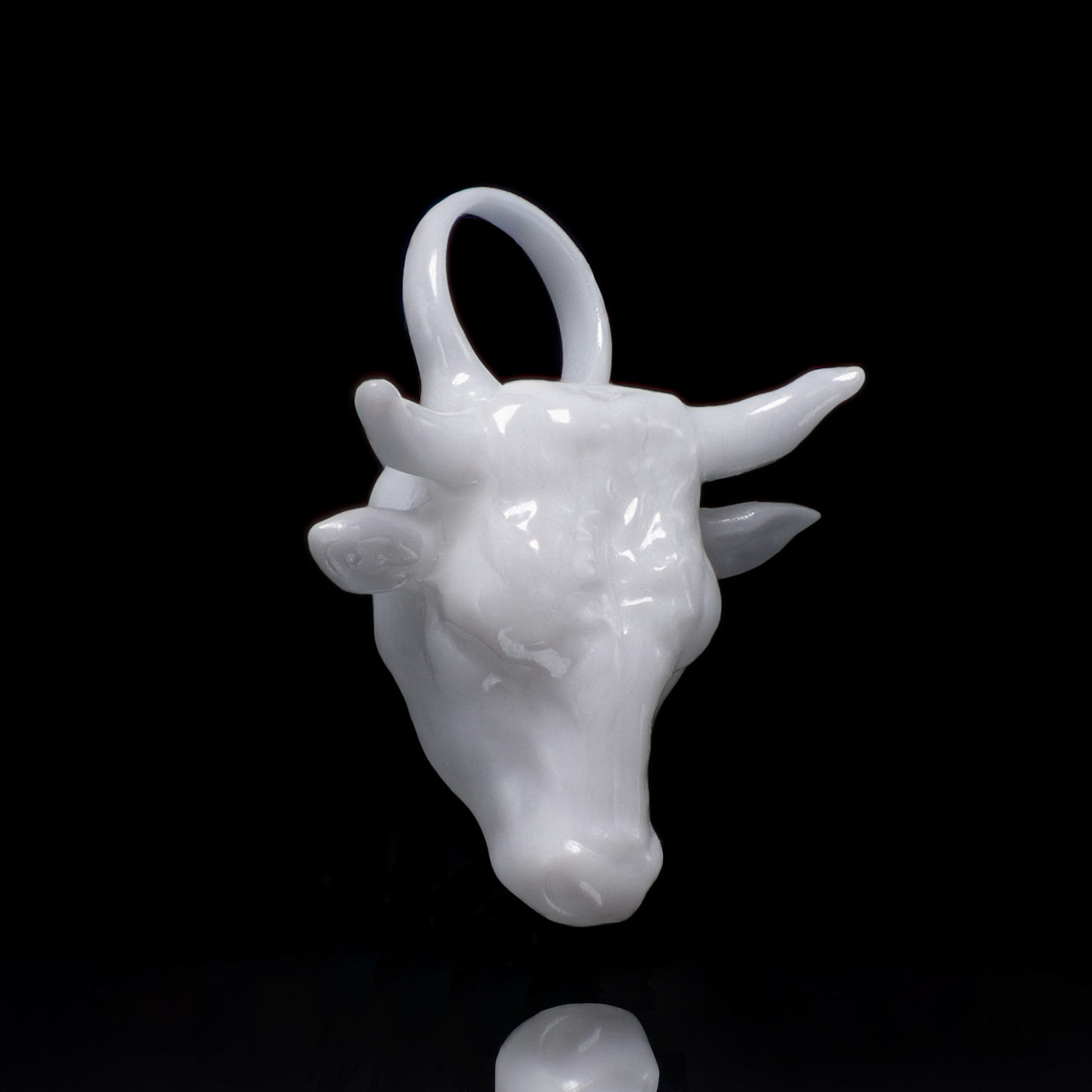 Stier Sternzeichen Charm – Keramik Anhänger Weiss
