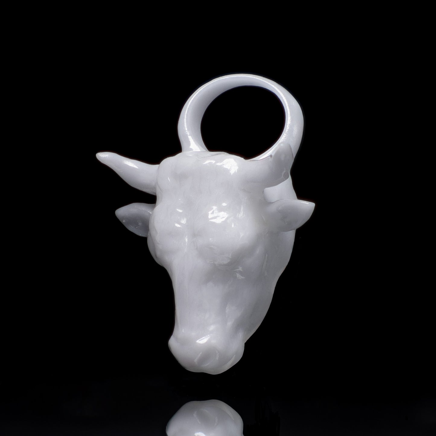 Stier Sternzeichen Charm – Keramik Anhänger Weiss