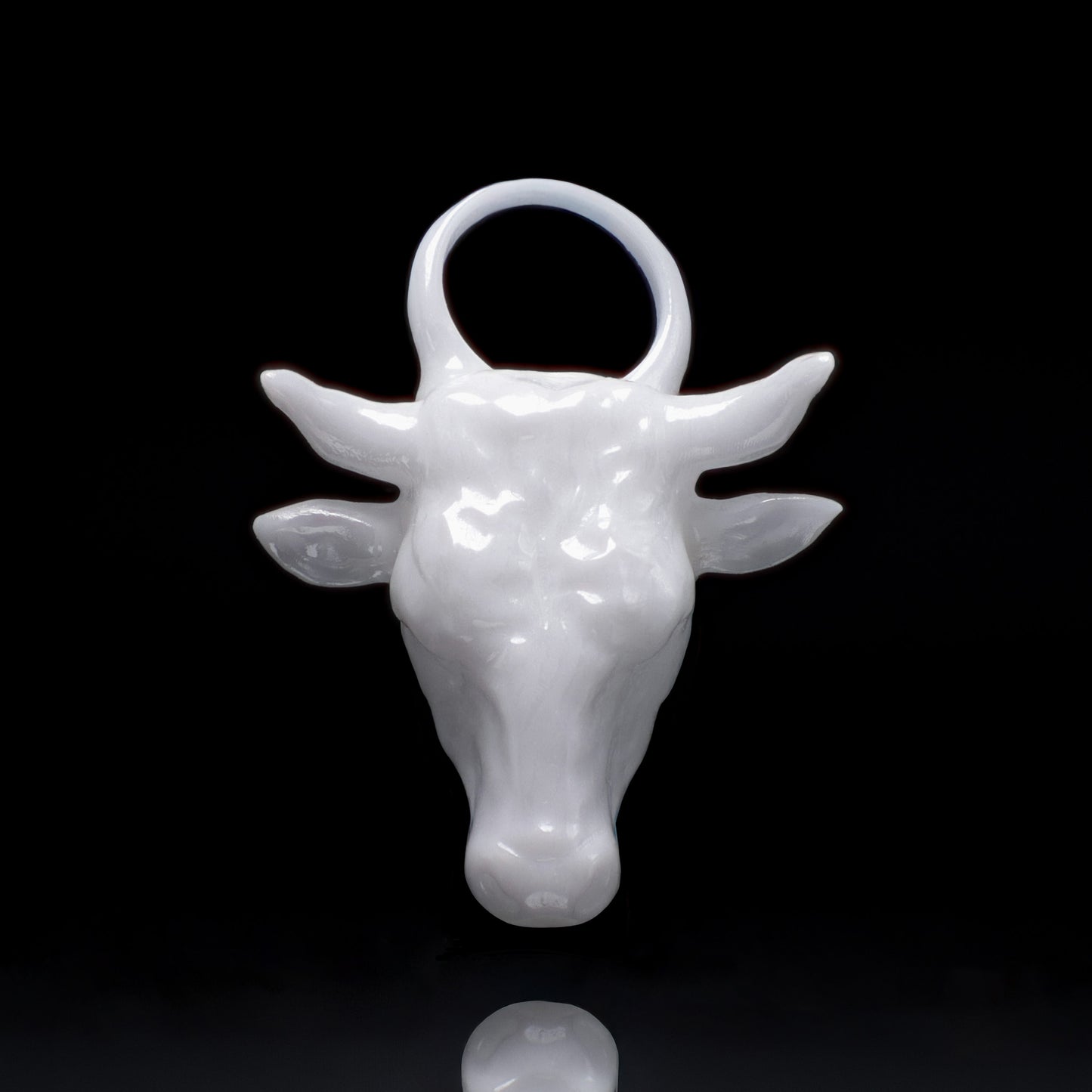Stier Sternzeichen Charm – Keramik Anhänger Weiss