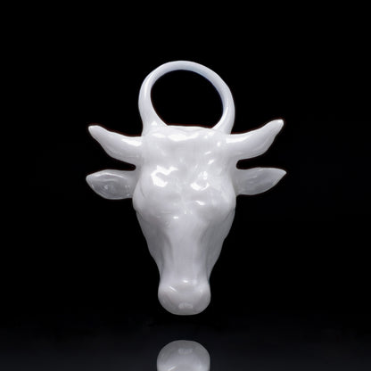 Stier Sternzeichen Charm – Keramik Anhänger Weiss