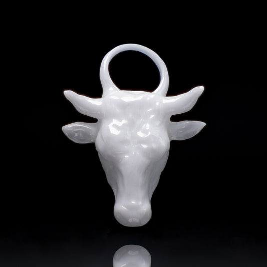 Stier Sternzeichen Charm – Keramik Anhänger Weiss