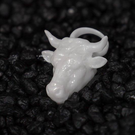 Stier Sternzeichen Charm – Keramik Anhänger Weiss