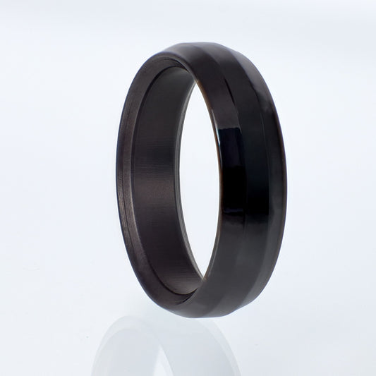 Schwarzer Keramikring – Breiter eckiger Ring, modern und kratzfest